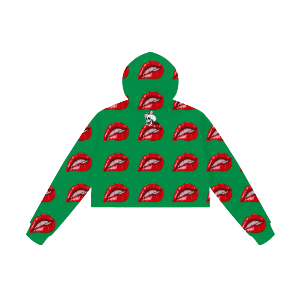Kiss my !!!! Women's Cropped Hoodie