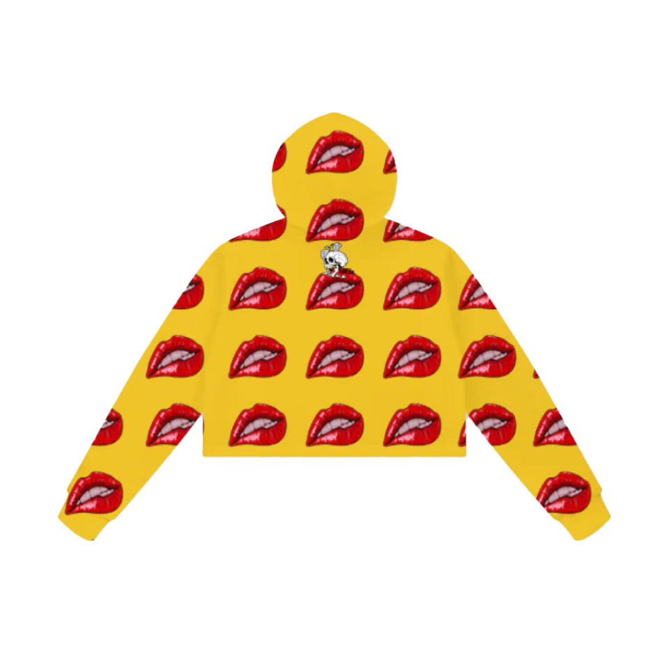 Kiss my !!!! Women's Cropped Hoodie