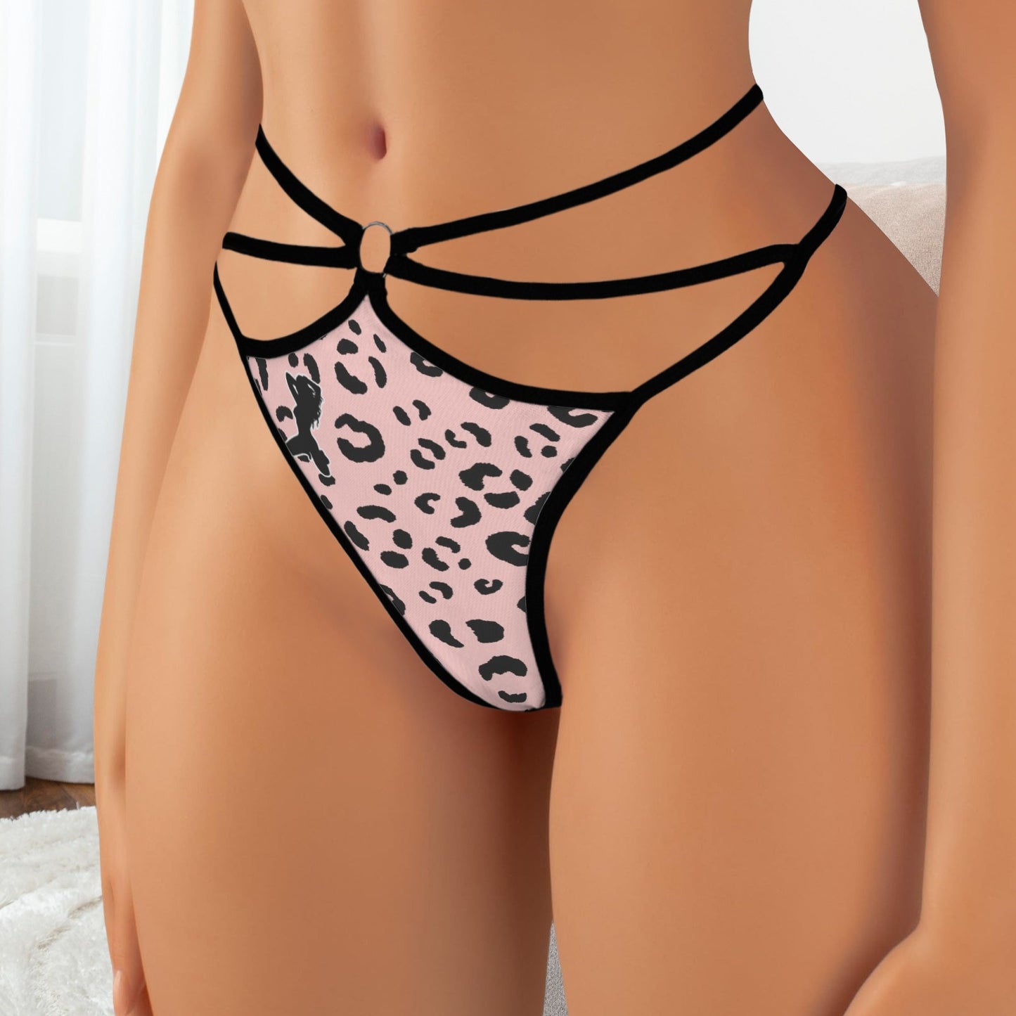 Pink Leopard Love Thong